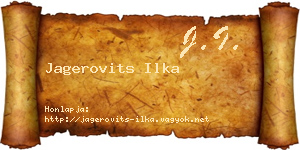 Jagerovits Ilka névjegykártya